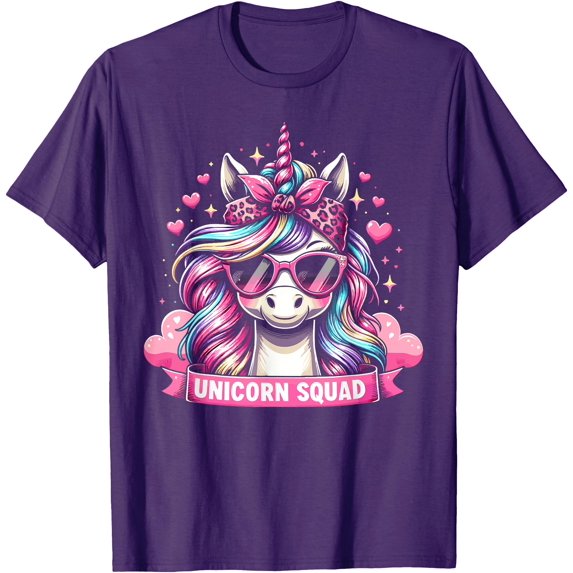 Graceful Unicorn Squad leopard Bandana Unisex T-Shirt for Men Women Kids Toddler,Purple Color,Size YXS