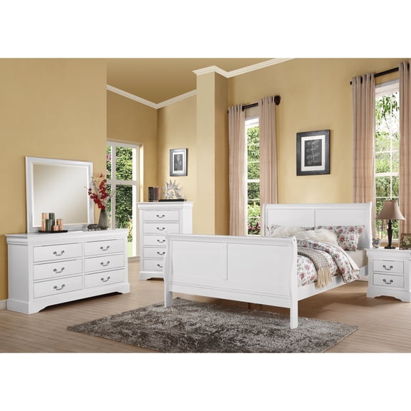 Graceful White Queen Bed With A Structure And Extra Space Robust