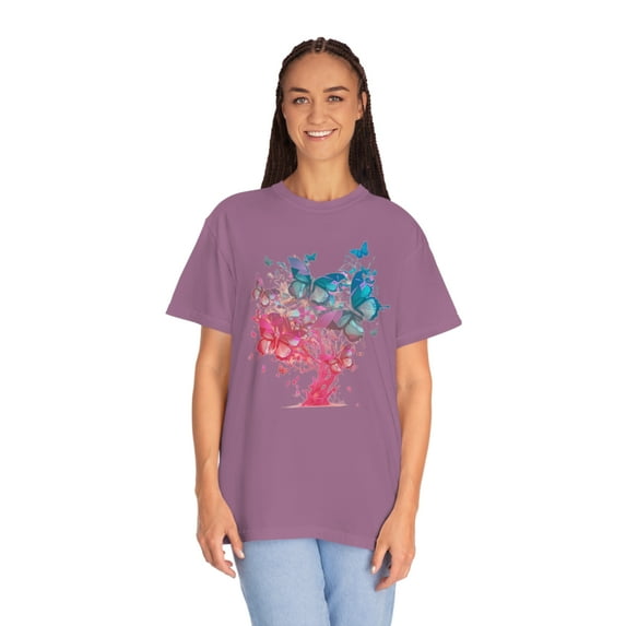 Graceful Wings: Watercolor Butterflies Comfort Colors 1717 Tee T-Sjort