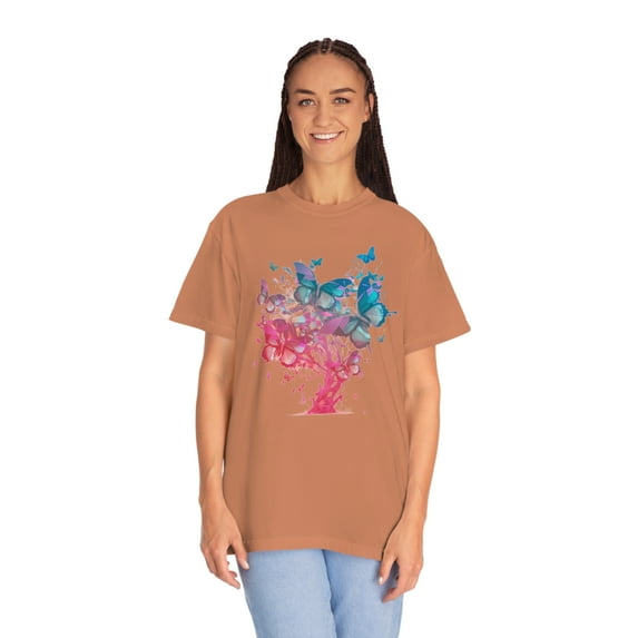 Graceful Wings: Watercolor Butterflies Comfort Colors 1717 Tee T-Sjort