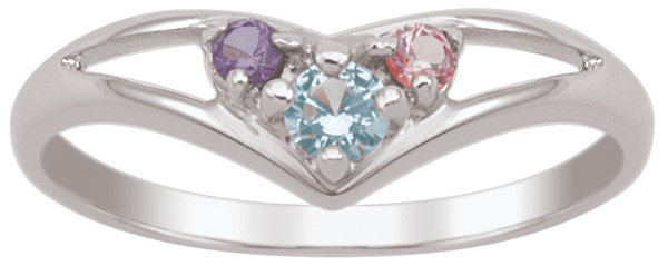 Graceful Split Band Personalized Sterling Silver Ring by Jewlster