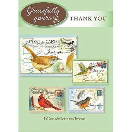 Gracefully Yours Grateful Hearts - Thank You Greeting Cards featuring Michelle Palmer, 12, 4 designs/3 each with Scripture Message