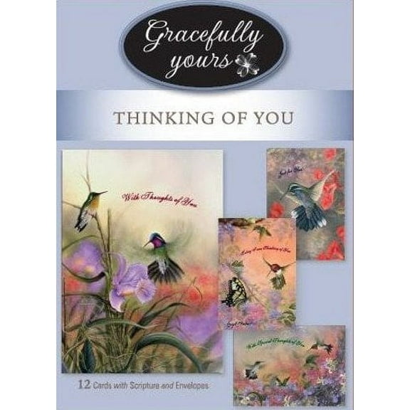 Gracefully Yours Simpler Times Thinking of You Greeting Cards featuring Larry Martin, 12, 4 designs/3 each with Scripture Message