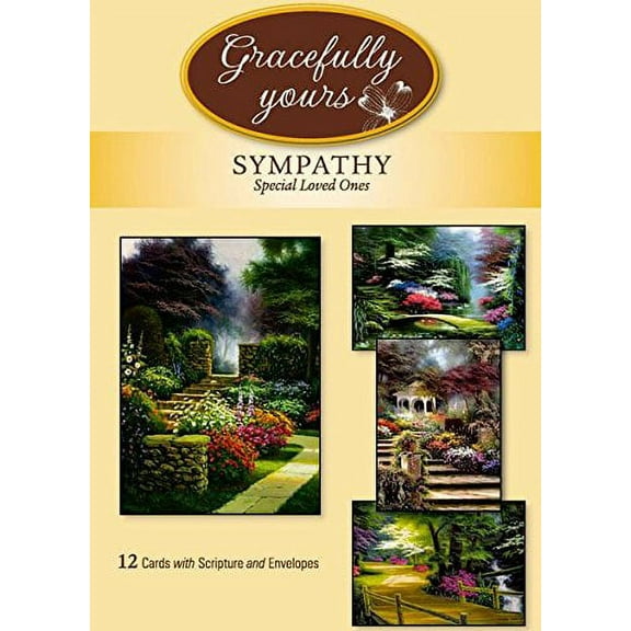 Gracefully Yours Special Loved Ones - Sympathy Greeting Cards featuring Egidio Antonaccio, 12, 4 designs/3 each with Scripture Message
