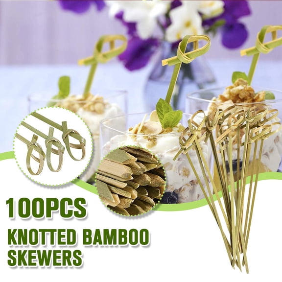 Gracefulvara 100Pcs Bambus Herz Perlenfrucht Cocktail Picks Sticks 12 P2 P2C6 Dekor Cm