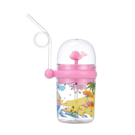 Gracefulvara Cup Water Bottle Straw Cup Cute Childrens Plastic Cup for Kid Brilliantant