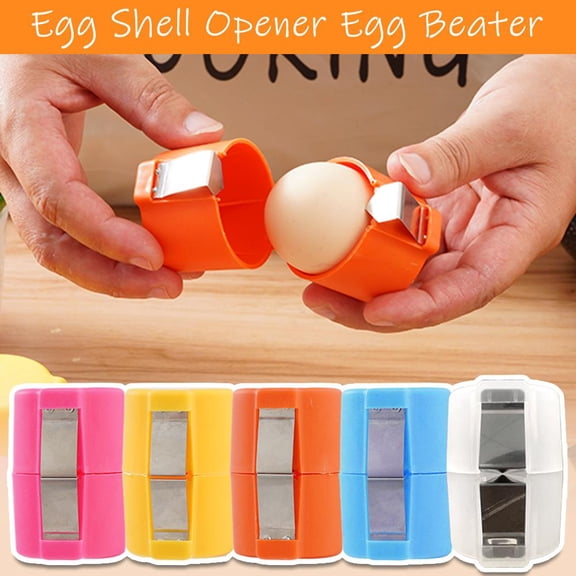 Gracefulvara Egg Cracker Separator Handheld Egg Openers Breaker KitchenGadget Tool Yellow HOT
