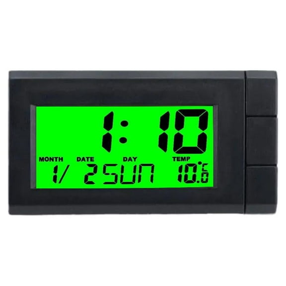 Gracefulvara Green new style simple fashion young trend car home small clock small thermometer RGB red green blue