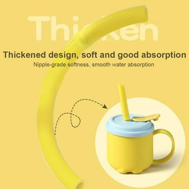 Gracefulvara Spill Proof Straw Cup with Handle Child Silicone Sippy Cups Coffee Mugj