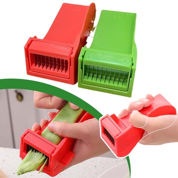 Gracefulvara Strong Mini Runner Bean Slicer CuttersSharp Slicing Runner BeansKitchen Slicer Tool Gadget for Vegetable MultiFunctional Pepper Green Bean Slicer
