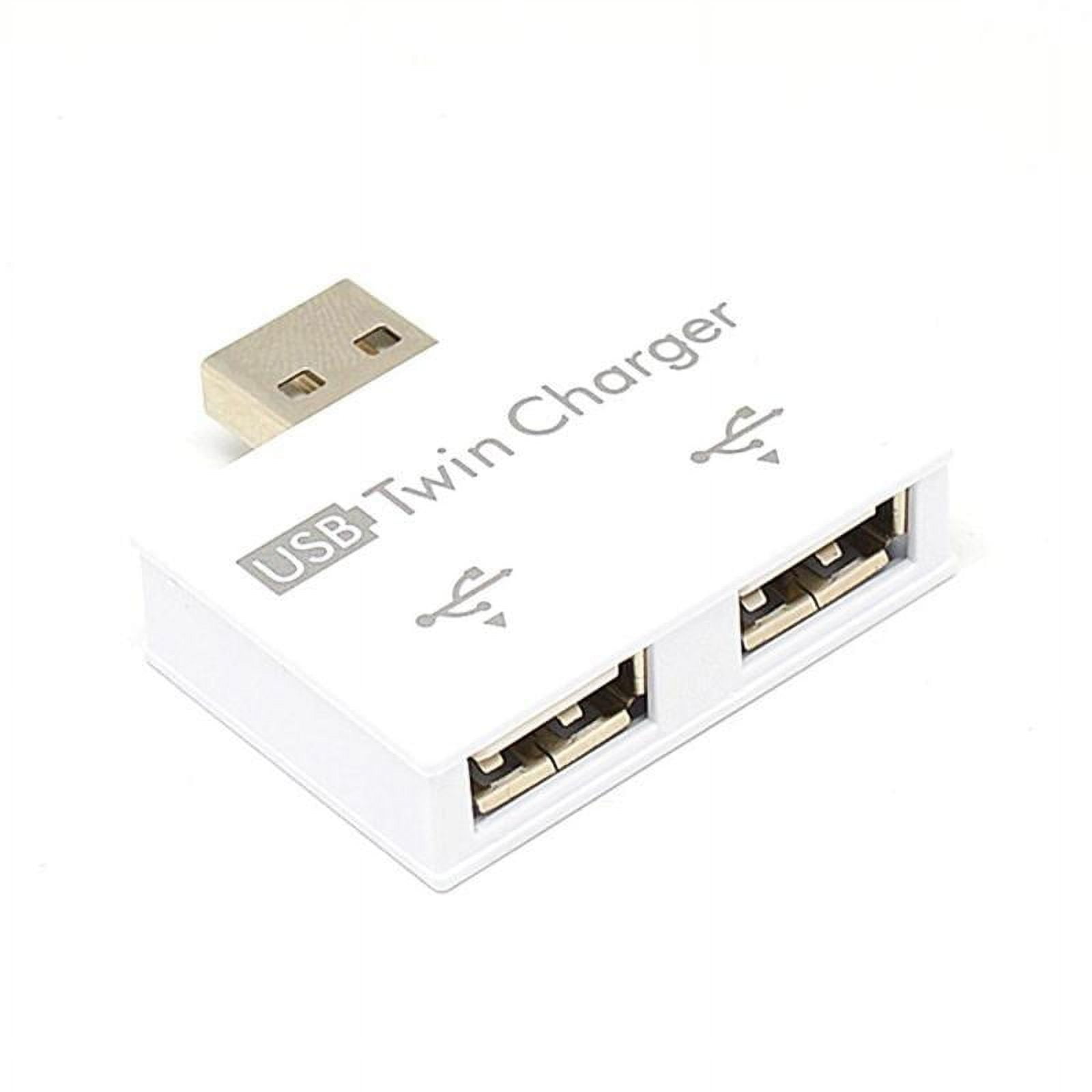 Gracefulvara White USB one to two charging data interface splitter dual ...