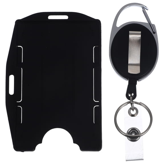 CHICHUMID Black Office Card Holder Waterproof Vertical Badge Holder Sleeve for Reliable Card Protection