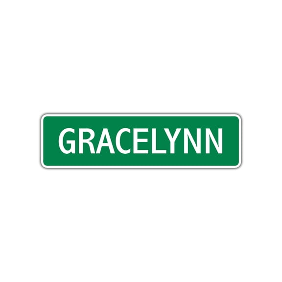 Gracelynn Girls Children Name Letter Printed Label Novelty Kids Bedroom Indoor Outdoor Wall Plaque Decoration Aluminum Metal Sign 4"x18'