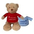 thumbnail image 1 of Gracewaters Christian Teddy Bear with 2 Religious Shirts Jesus Loves You, Faith Hope Love, Any Religion, Soft Plush Toy 18 Inch, No-Choke Nose and Eyes, 1 of 5