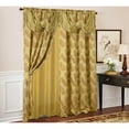 thumbnail image 1 of Gracewood Hollow  Bao Textured Floral Jacquard Single Rod Pocket Curtain Panel w/ Attached 18-inch Valance - 54 x 84 in. Gold, 1 of 5