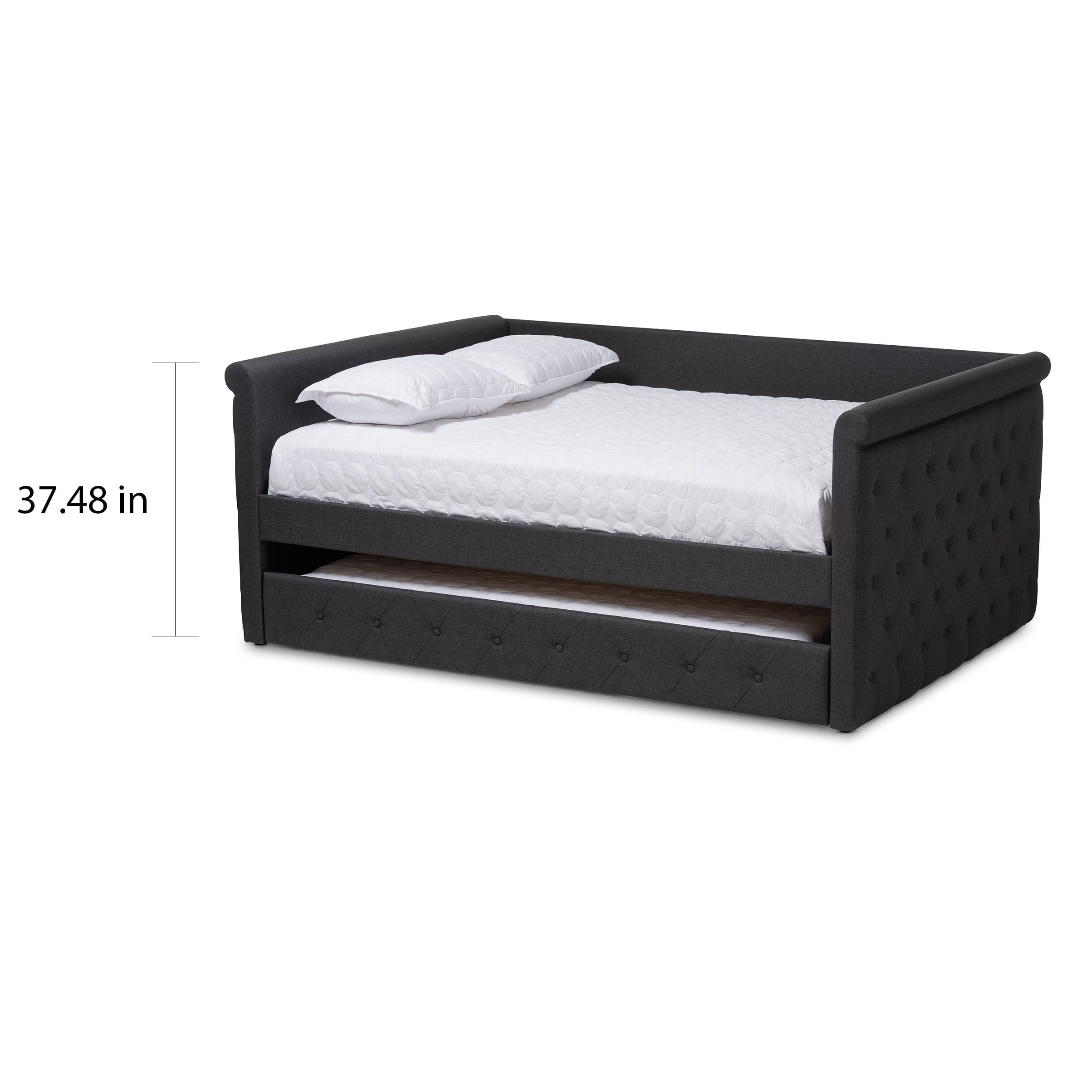 Queen Size Engineered Wood Daybed with Tufted Upholstery