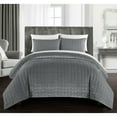 thumbnail image 1 of Gracewood Hollow  Marechera 7-piece Comforter Set Luxe Velvet Bed in a Bag Grey King, 1 of 5