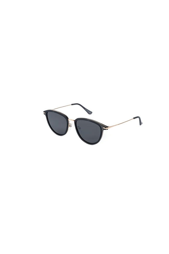 Eyewear Gracia Frosted Gray and Gold Round Classic Unisex Sunglasses