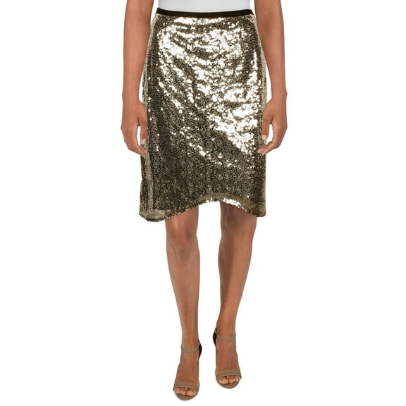 Gracia Womens Plus Sequined Mini Mini Skirt