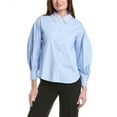 thumbnail image 1 of Gracia womens  Beaded Collar Shirt, m, Blue, 1 of 3