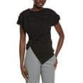 thumbnail image 1 of Gracia womens  Beaded Drape T-Shirt, m, Black, 1 of 3