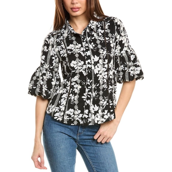 Gracia womens  Bell-Sleeve Top, s, Black