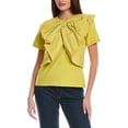 thumbnail image 1 of Gracia womens  Bow Front Ruffle T-Shirt, l, Yellow, 1 of 3