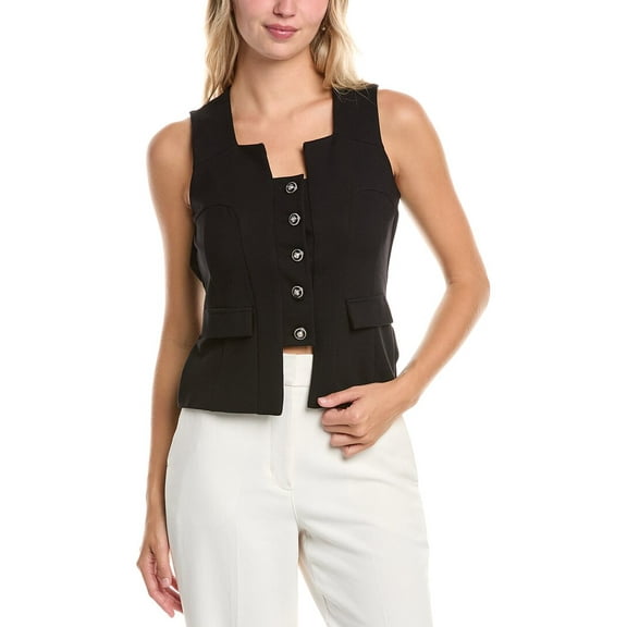 Gracia womens  Button Vest, m, Black