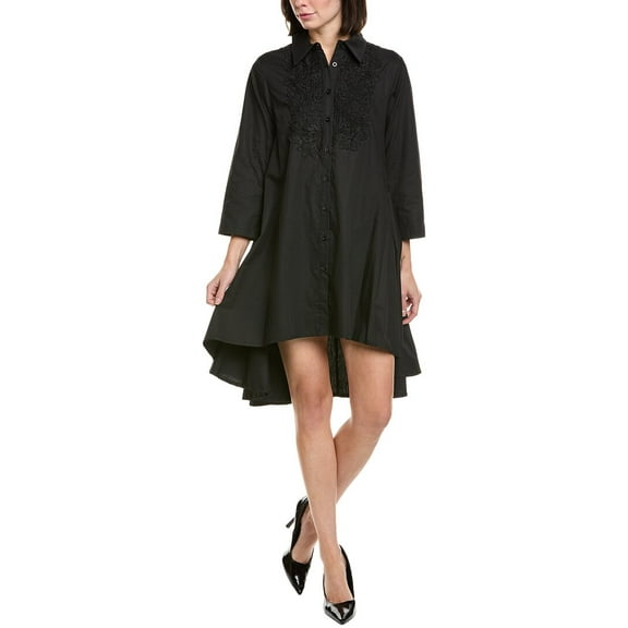 Gracia womens  Chest Lace Work Shirtdress, s, Black