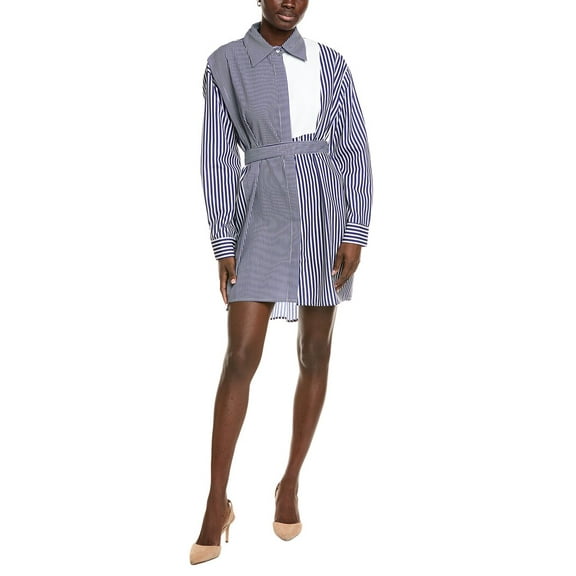 Gracia womens  Contrast Stripe Shirtdress, s, Blue