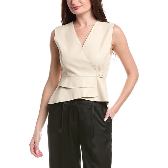 Gracia womens  Cross Open Body V-Neck Vest, l, Brown