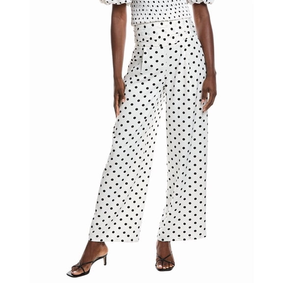 Gracia womens  Dot Print Wide Leg Pant, s, White