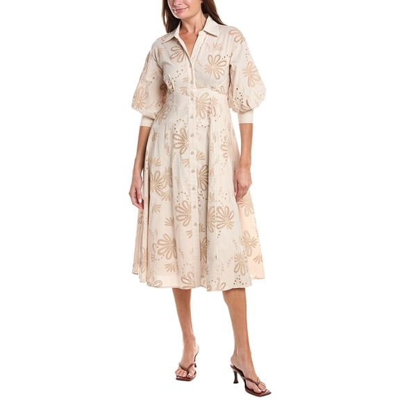 Gracia womens Embroidered Eyelet Shirtdress, m