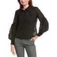 thumbnail image 1 of Gracia womens  Eyelet Collared Top, s, Black, 1 of 3