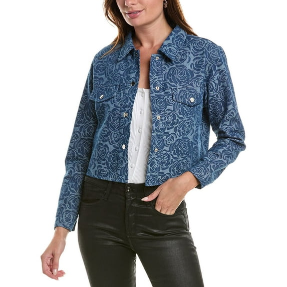 Gracia womens Floral Jacket, s, Blue