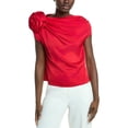 thumbnail image 1 of Gracia womens    Floral Satin Top, m, Red, 1 of 3