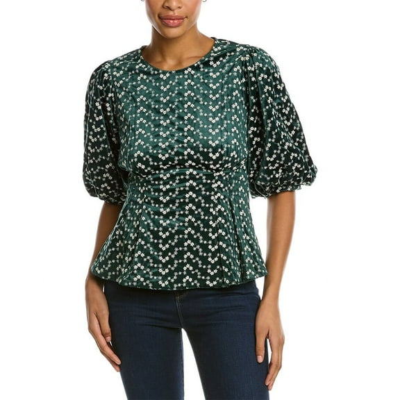 Gracia womens  Flower Pattern Peplum Style Top, s