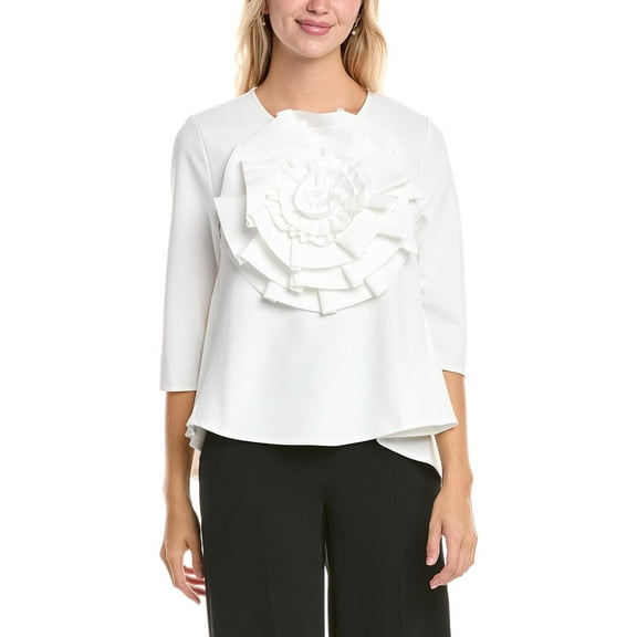 Gracia womens  Flower Top, m, White