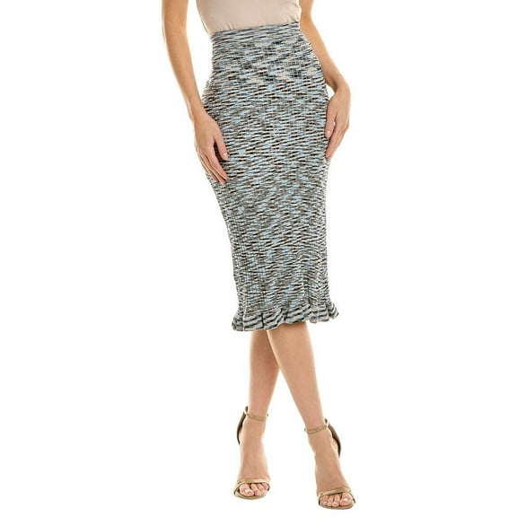 Gracia womens  Frilled Hem Midi Skirt, s, Blue