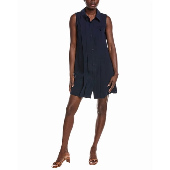 Gracia womens Front Button Sleeveless Mini Dress, s, Navy