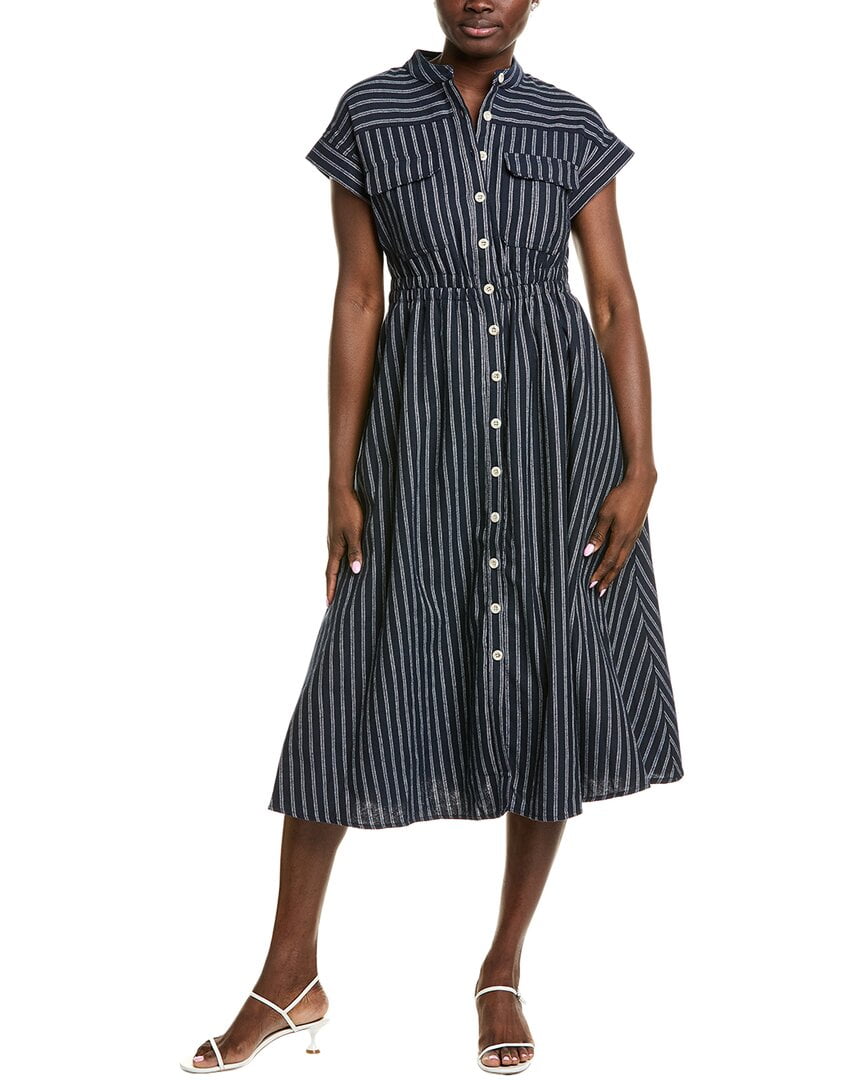 knee length dresses for ladies Ruched Puff Sleeve & Waist A Line Midi Dress