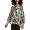 thumbnail image 1 of Gracia womens  Oversized Bishop Sleeve Top, m, Beige, 1 of 3