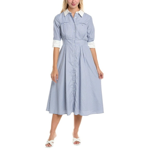 Gracia womens  Pleated Shirtdress, s, Blue