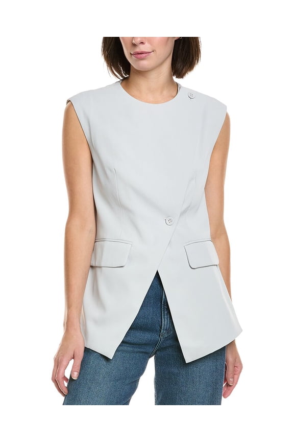 womens Ponte Vest Top, l, Grey