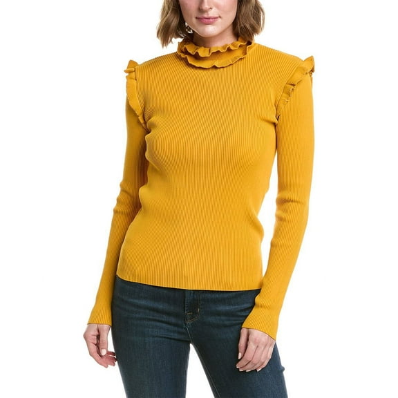 Gracia womens  Ribbed Sweater, S, Yellow