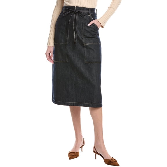 Gracia womens Ribbon A-Line Denim Skirt, s, Blue