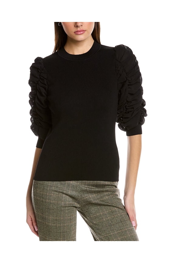 womens  Ruched Top, S, Black