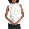 thumbnail image 1 of Gracia womens  Ruffle Flower Detail Tank, m, White, 1 of 3