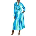 thumbnail image 1 of Gracia womens  Satin Print Maxi Dress, l, Blue, 1 of 3