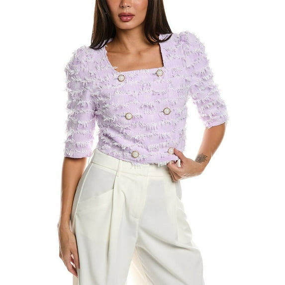 Gracia womens Square Neck Jacket, L, Purple